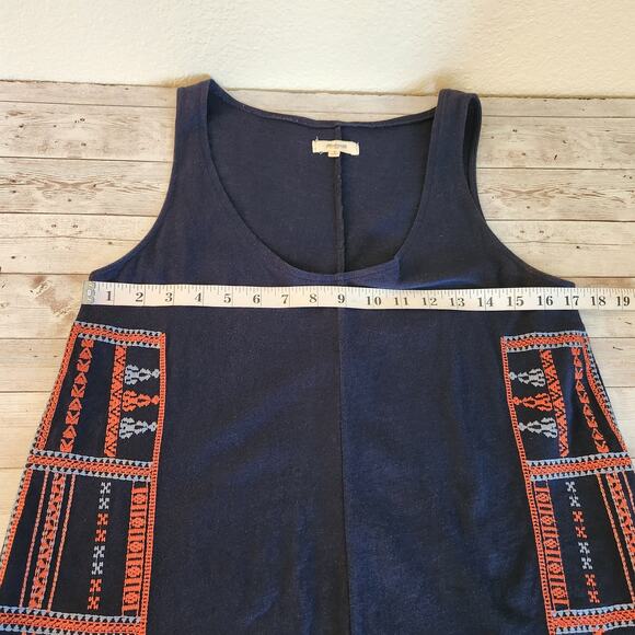 Madewell Scoop Neck Embroidered Fringe Tank Top Size Small - Picture 7 of 9